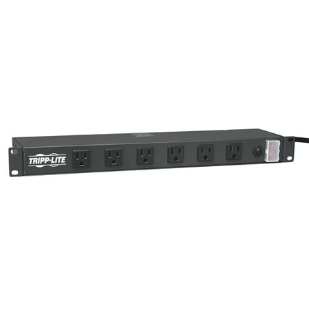 TRIPP LITE 12-OUTLET PWR STRIP 15AMP 1U, 19" RAKMNT RIGHT ANGLE OUTLET RS1215-RA